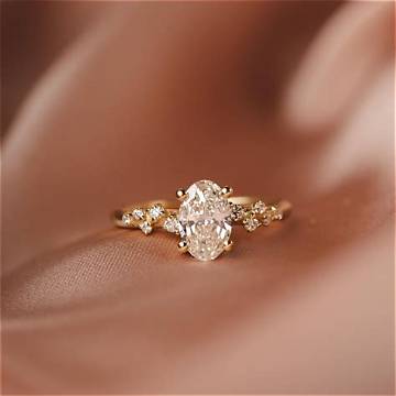 Dainty 7 Carat Oval Diamond Ring in Sterling Silver
